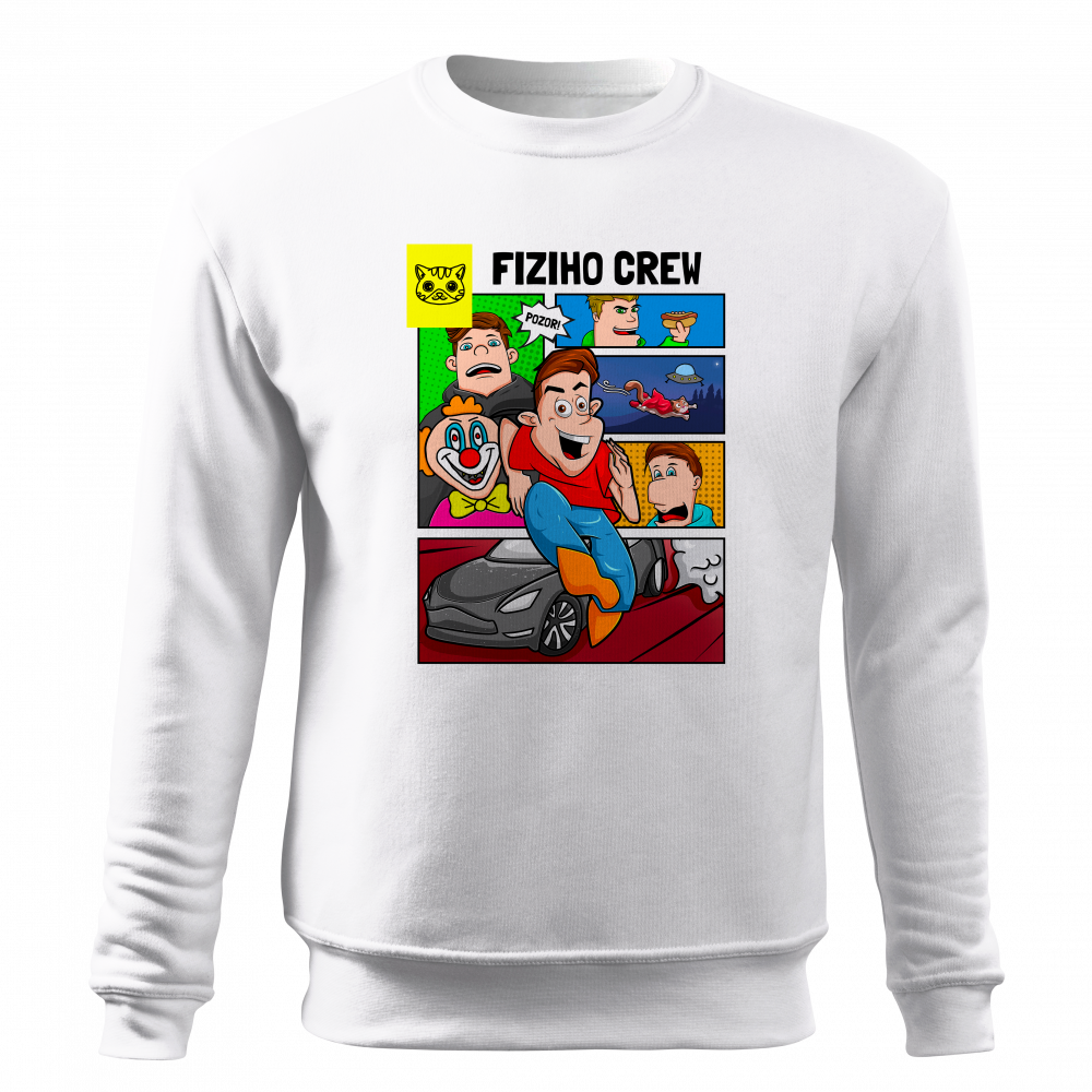 Bluza FIZIcrew KOMIKS - biała bez kaptura