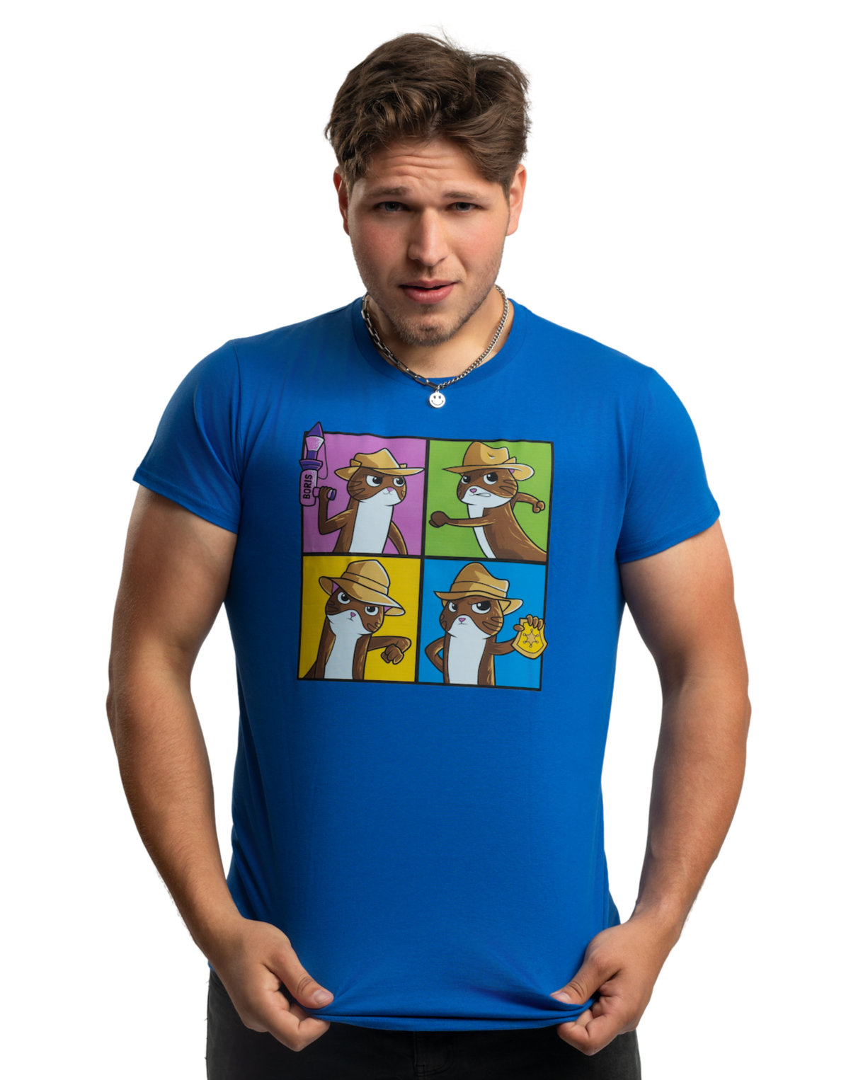 T-shirt Agent CAT BORIS - niebieski