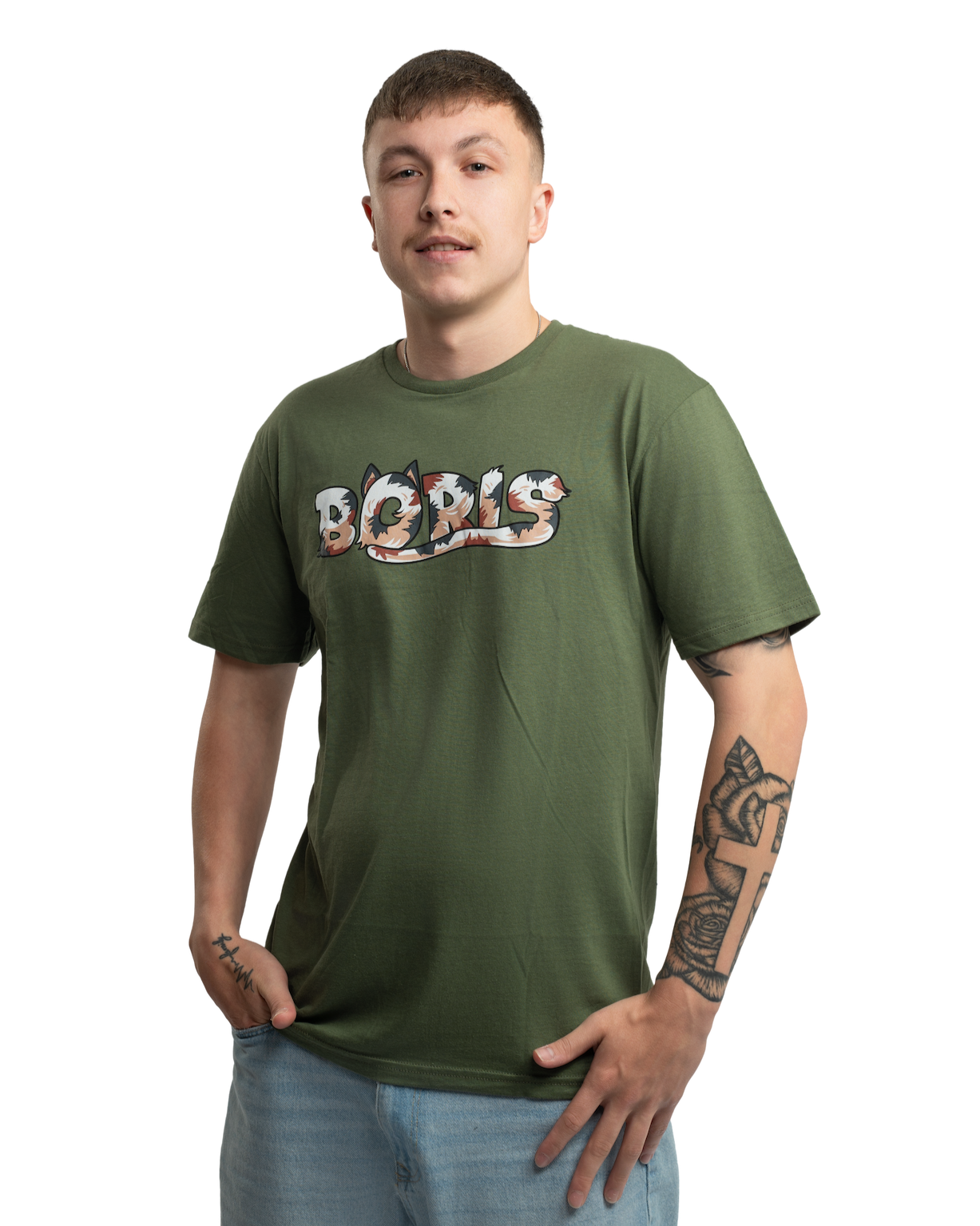 Szőrös Boris póló - zöld