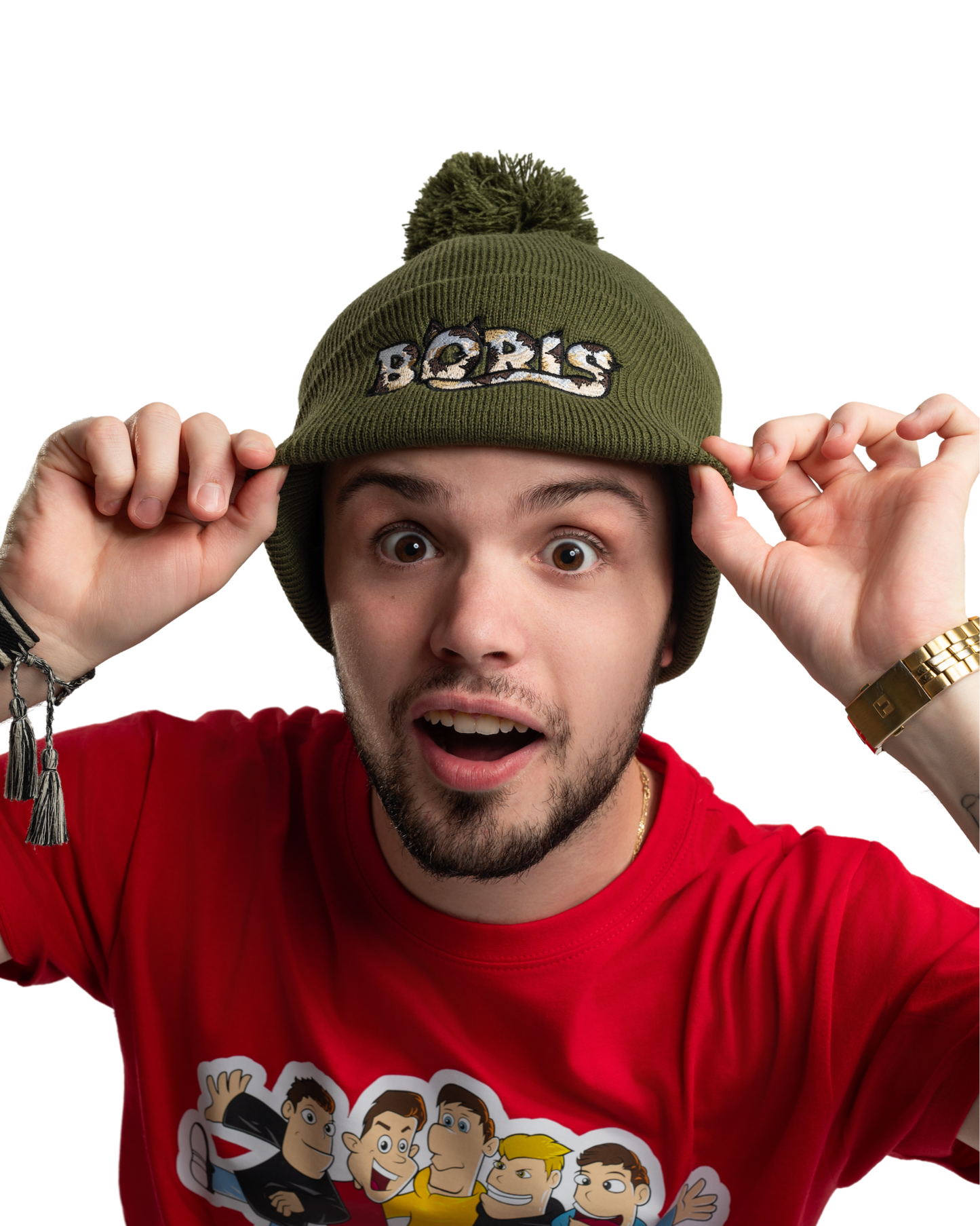 BORIS pomponos sapka - zöld