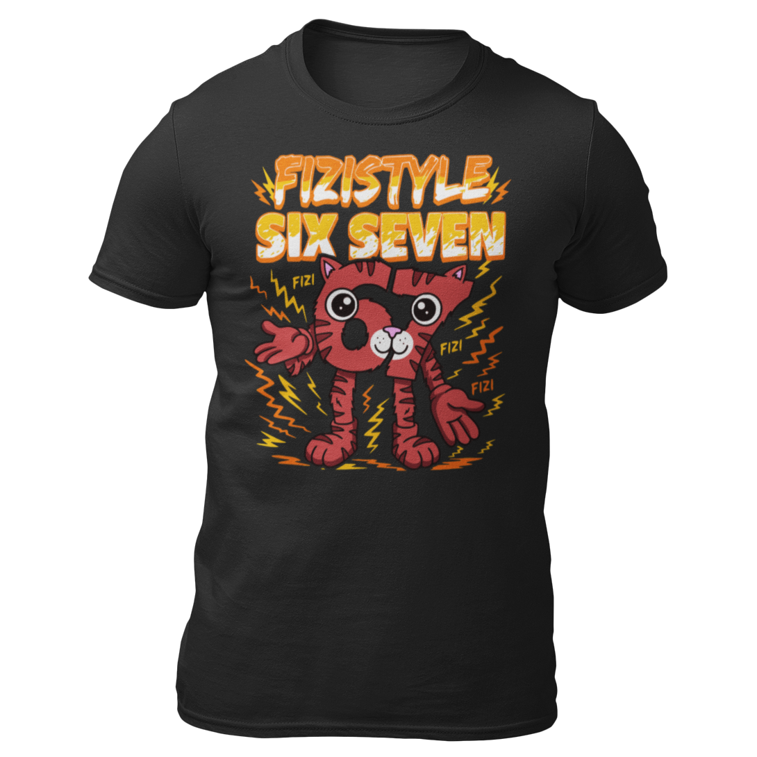 Limitierte T-Shirt FIZISTYLE SIX SEVEN - Schwarz