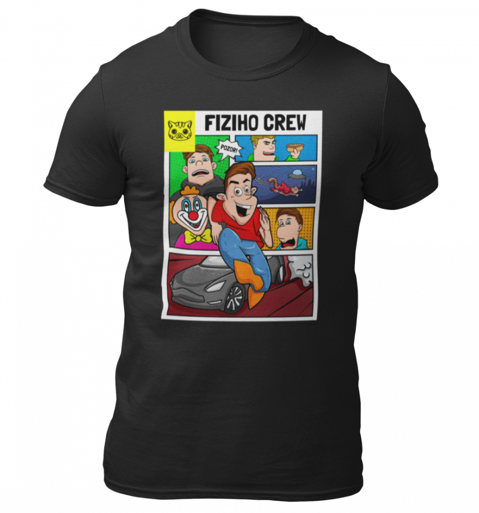Tricou FIZIcrew COMICS - negru
