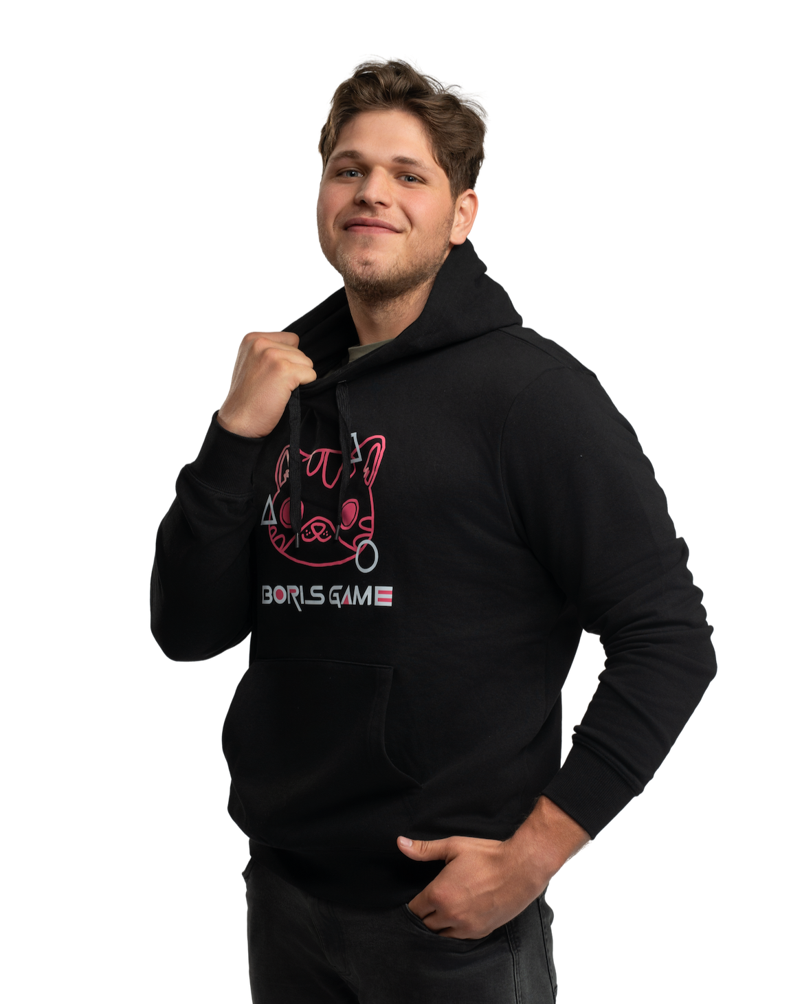 Sweatshirt Boris Game - negru