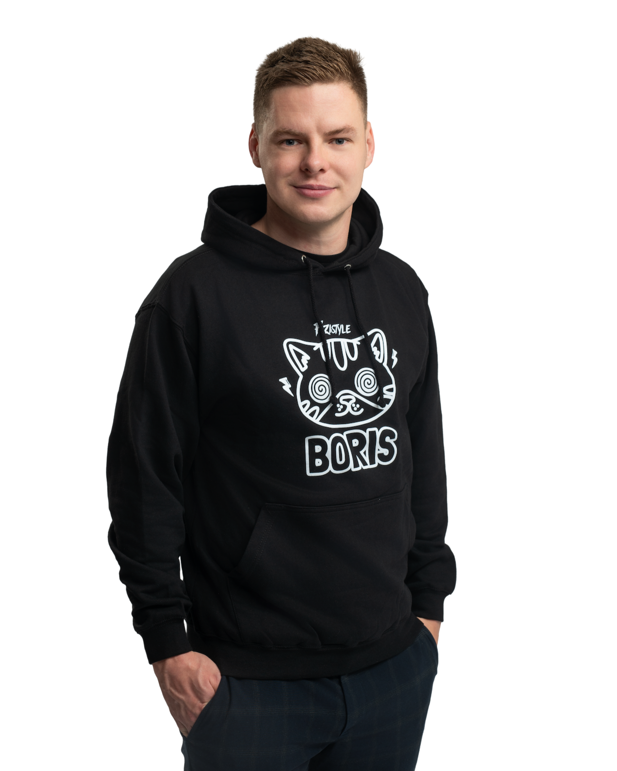 Sweatshirt Fényes macska BORIS - fekete