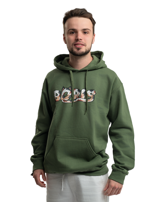 Owłosiona bluza BORIS - zielona