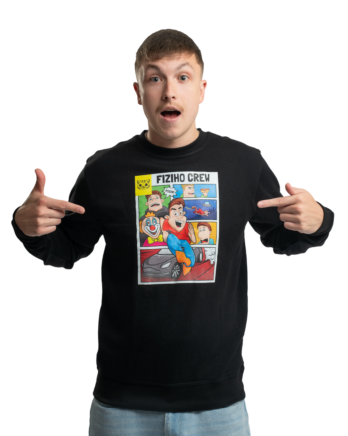 Bluza FIZIcrew KOMIKS - czarna bez kaptura