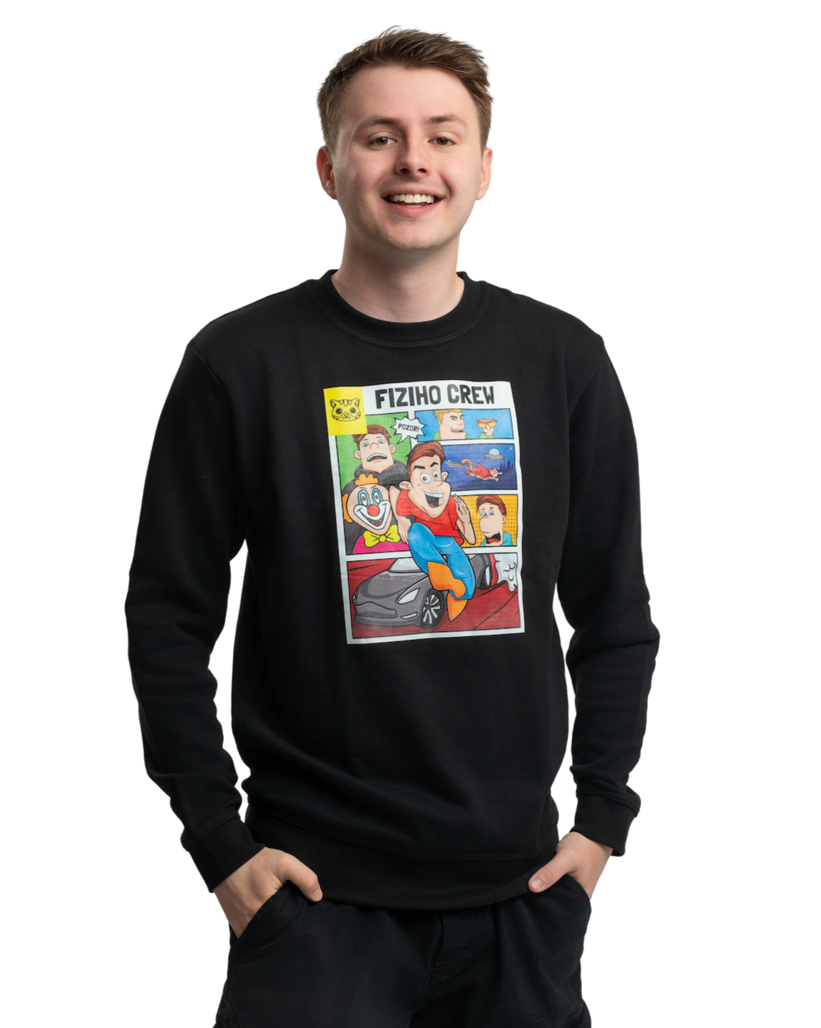 Bluza FIZIcrew KOMIKS - czarna bez kaptura