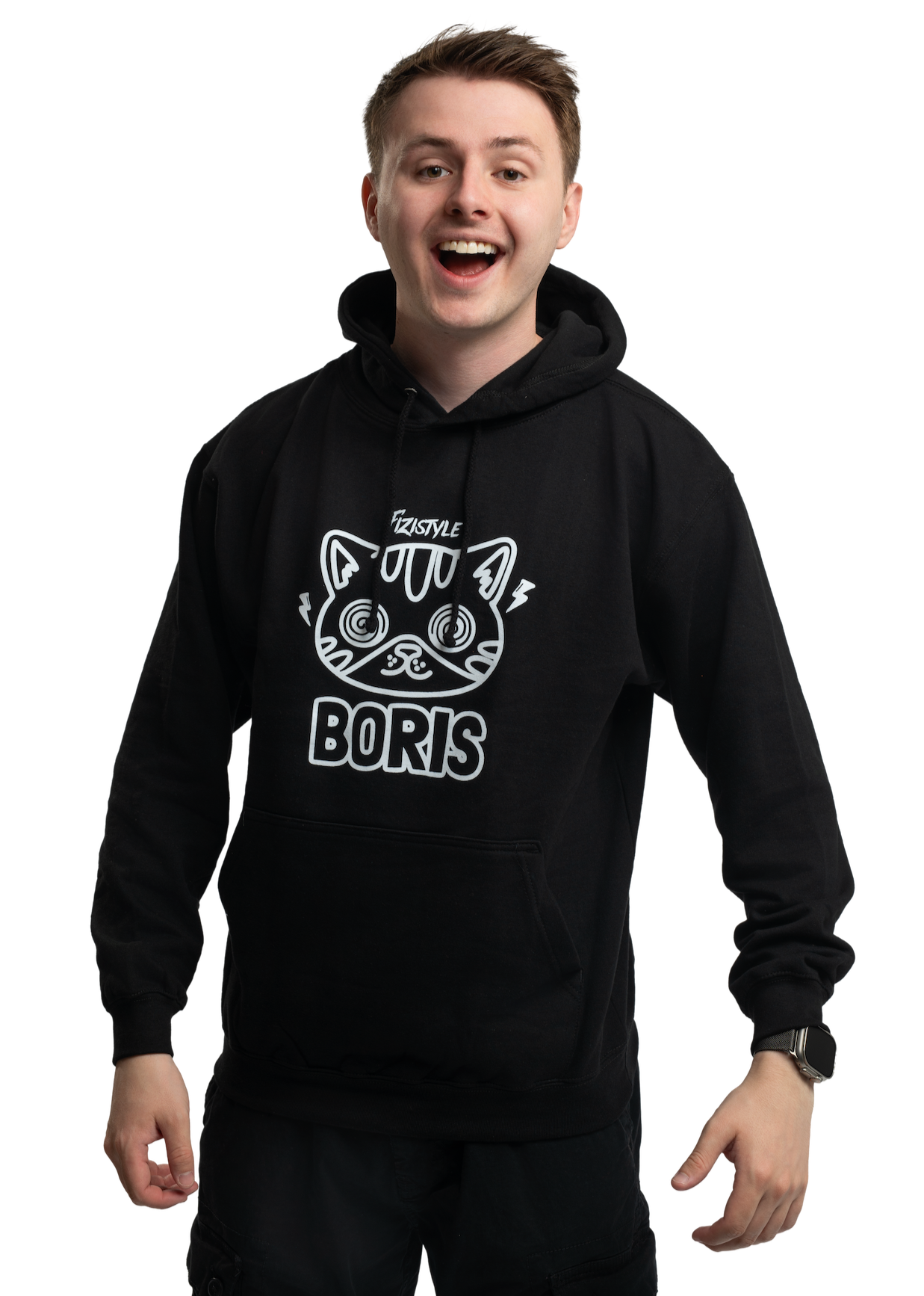Sweatshirt Fényes macska BORIS - fekete