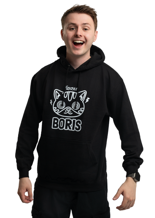 Sweatshirt Shining Cat BORIS - black