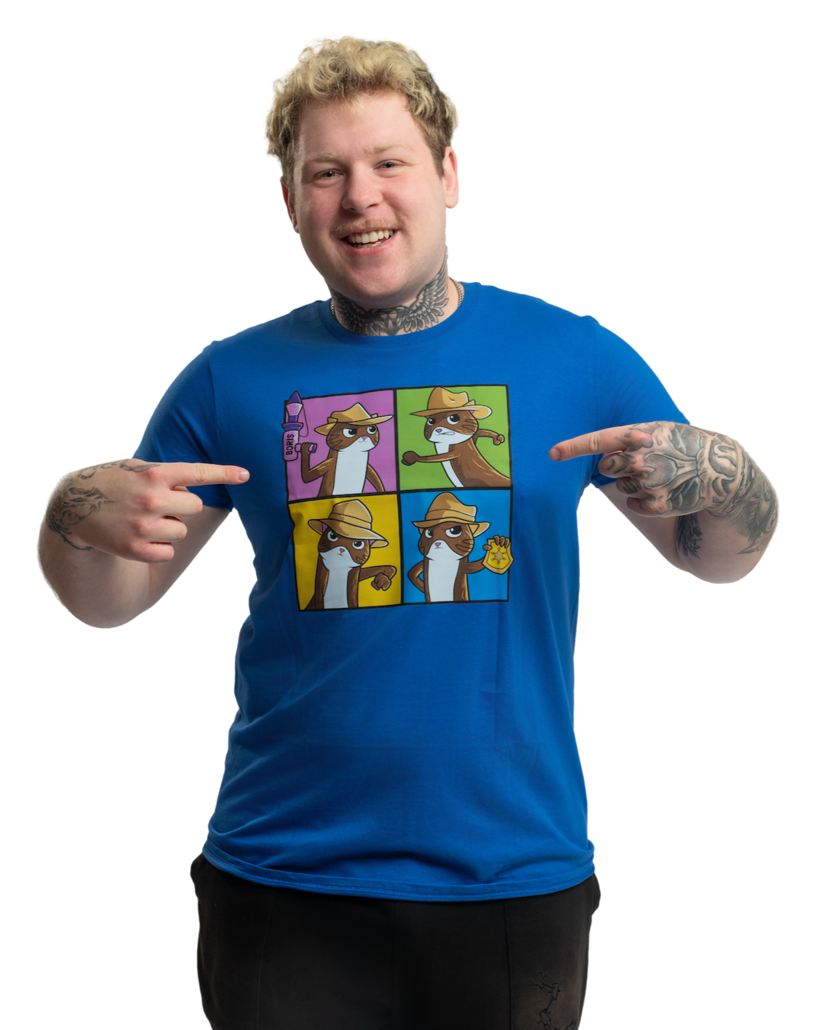 T-shirt Agent CAT BORIS - niebieski