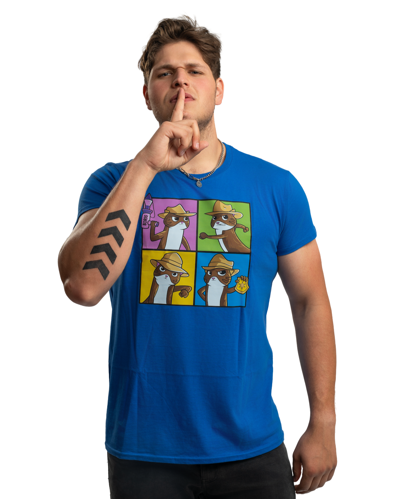 T-shirt Agent CAT BORIS - niebieski