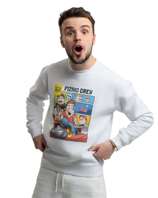 Sweatshirt FIZIcrew KOMIKS - white without hood