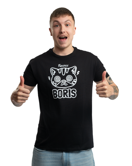 T-shirt Shining Cat BORIS - czarny