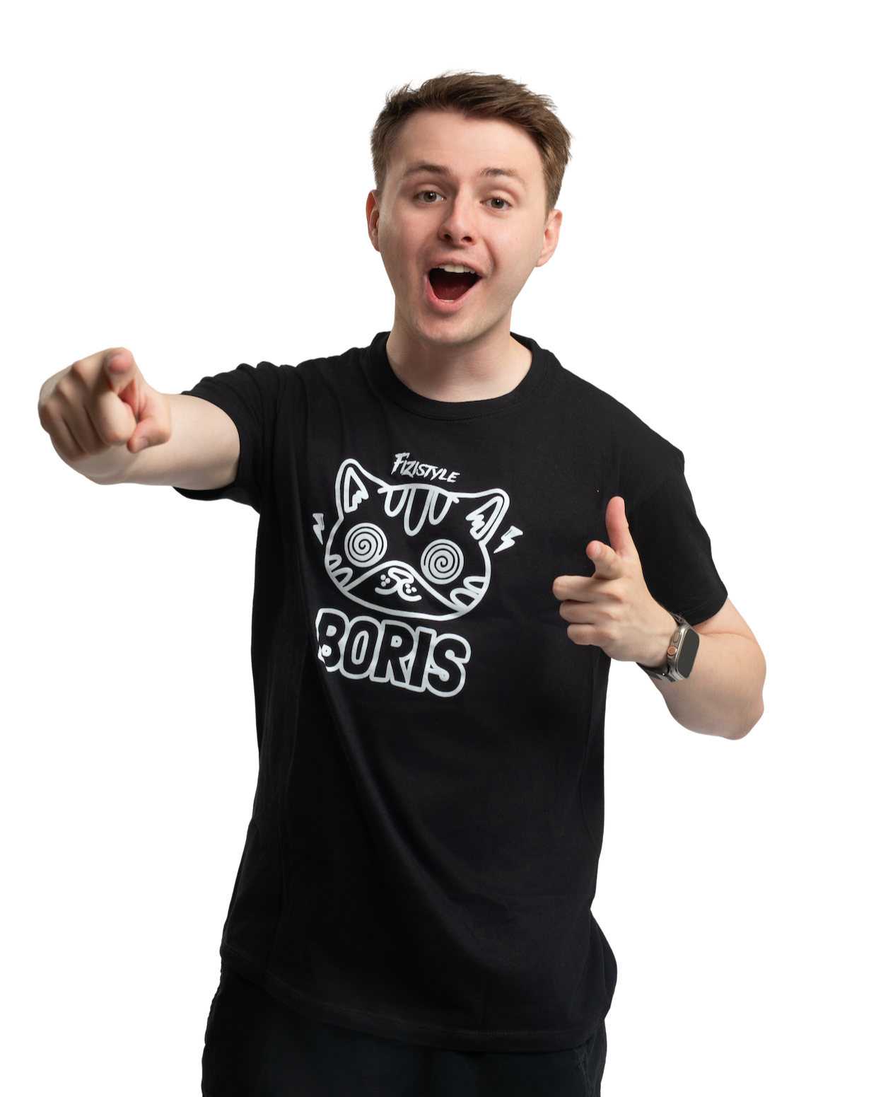 Póló Shining Cat BORIS - fekete