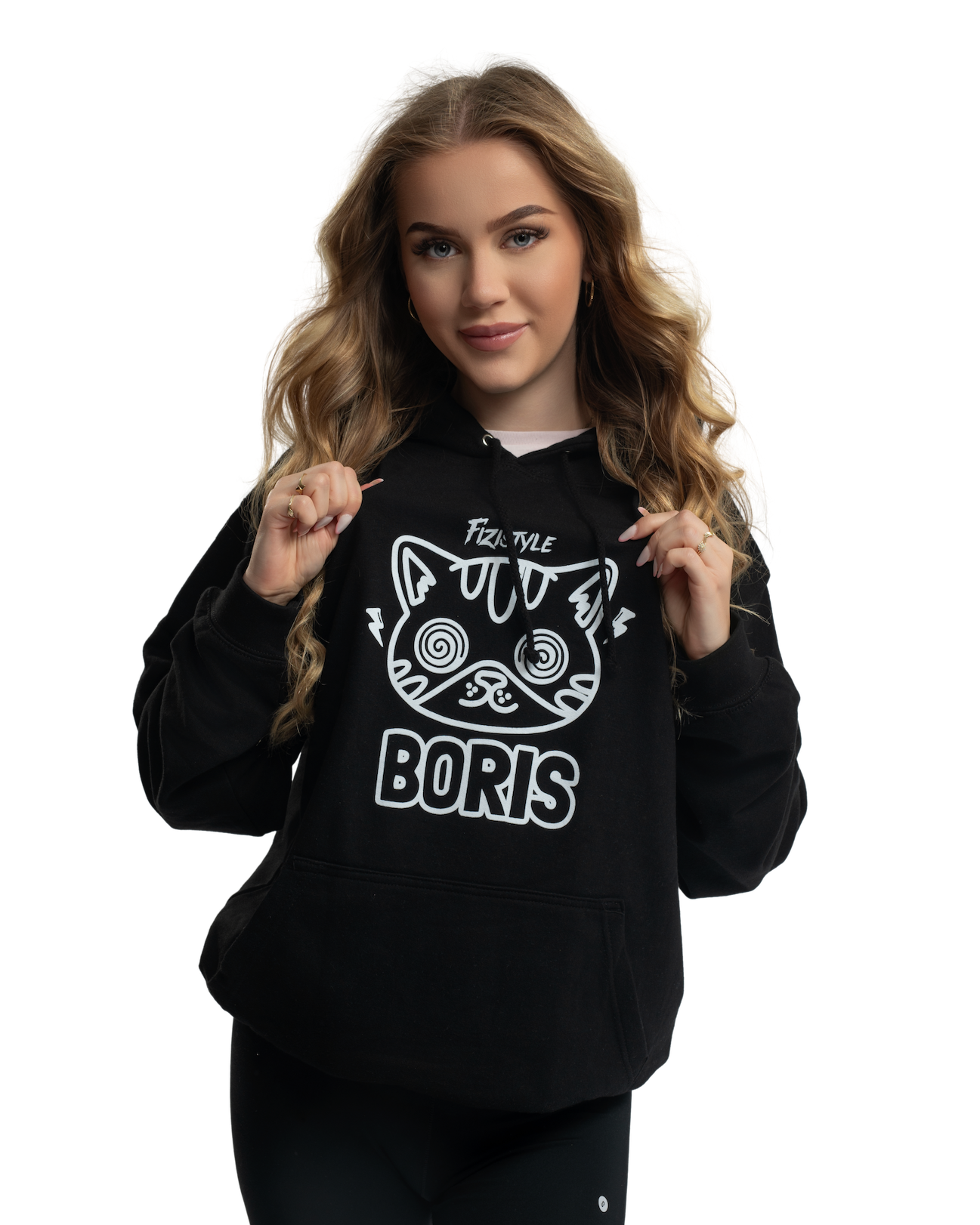 Sweatshirt Fényes macska BORIS - fekete