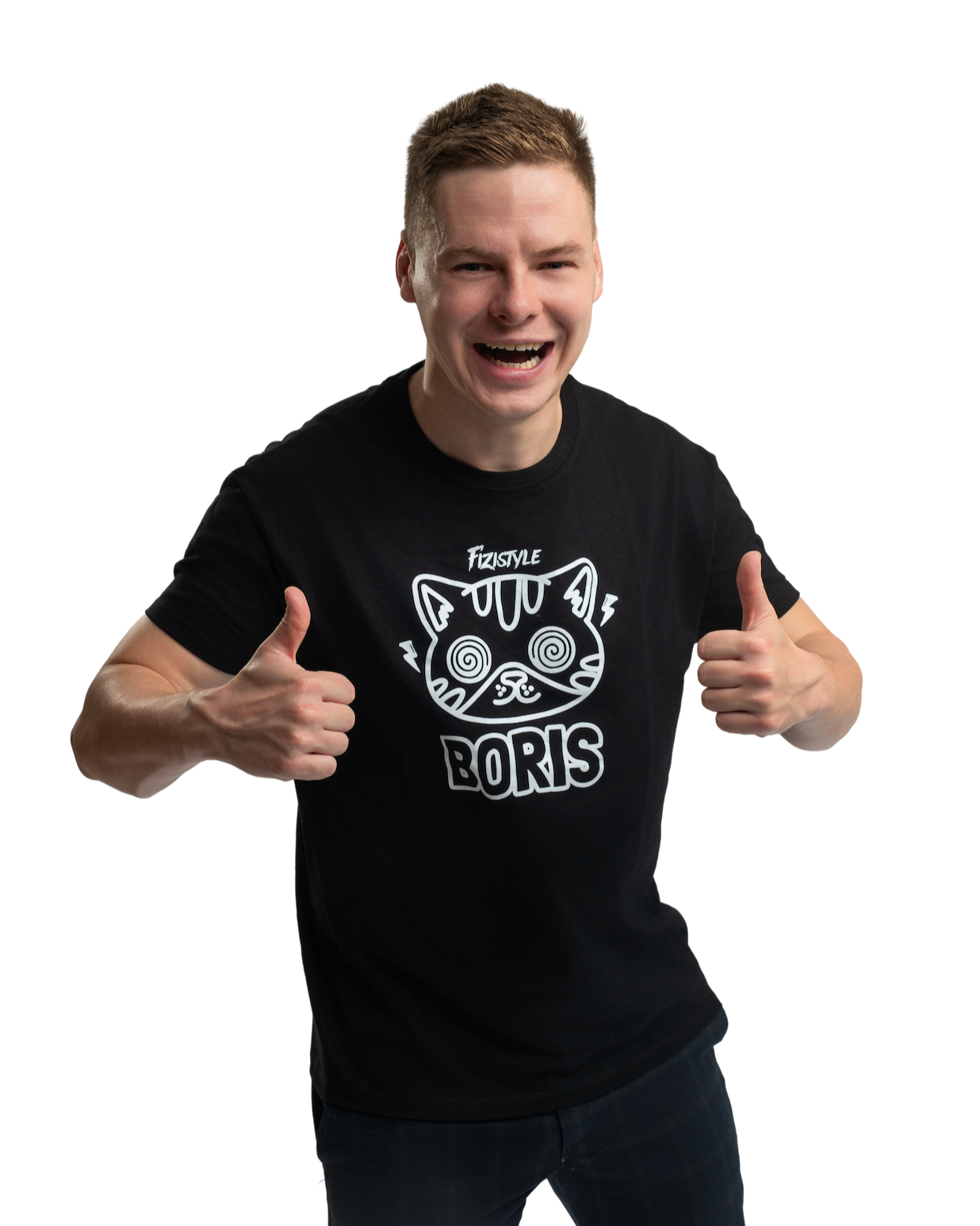 Póló Shining Cat BORIS - fekete