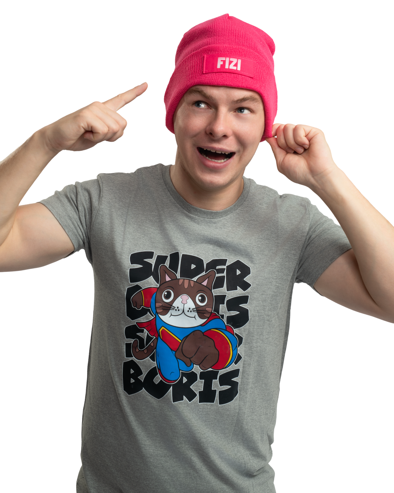 T-shirt SUPER BORIS - szary