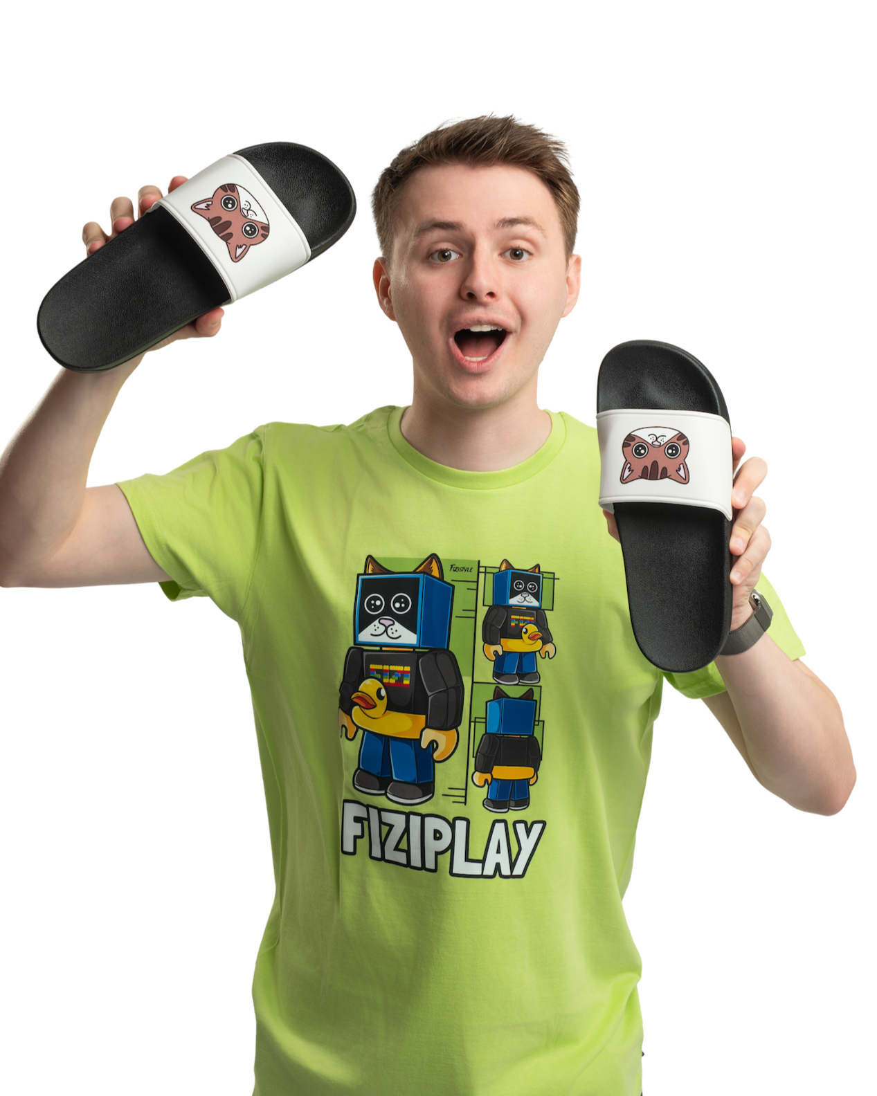 Cat slippers BORIS - black/white