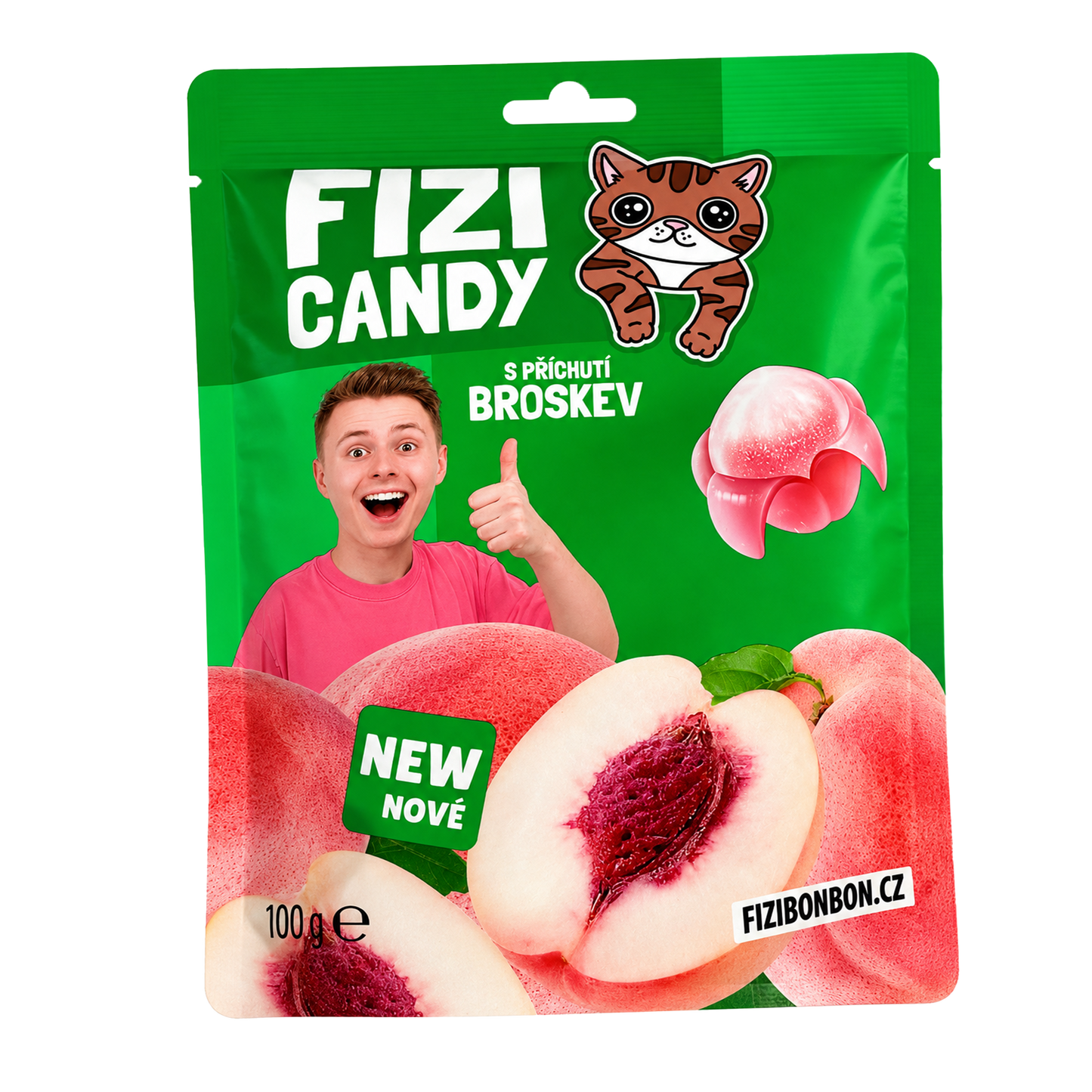FIZIho-CANDY-BONBONS - Pfirsich 100g 5 Stück