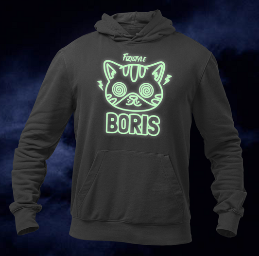 Sweatshirt Shining Cat BORIS - black