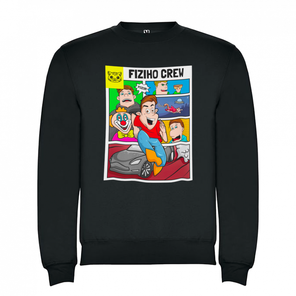 Bluza FIZIcrew KOMIKS - czarna bez kaptura