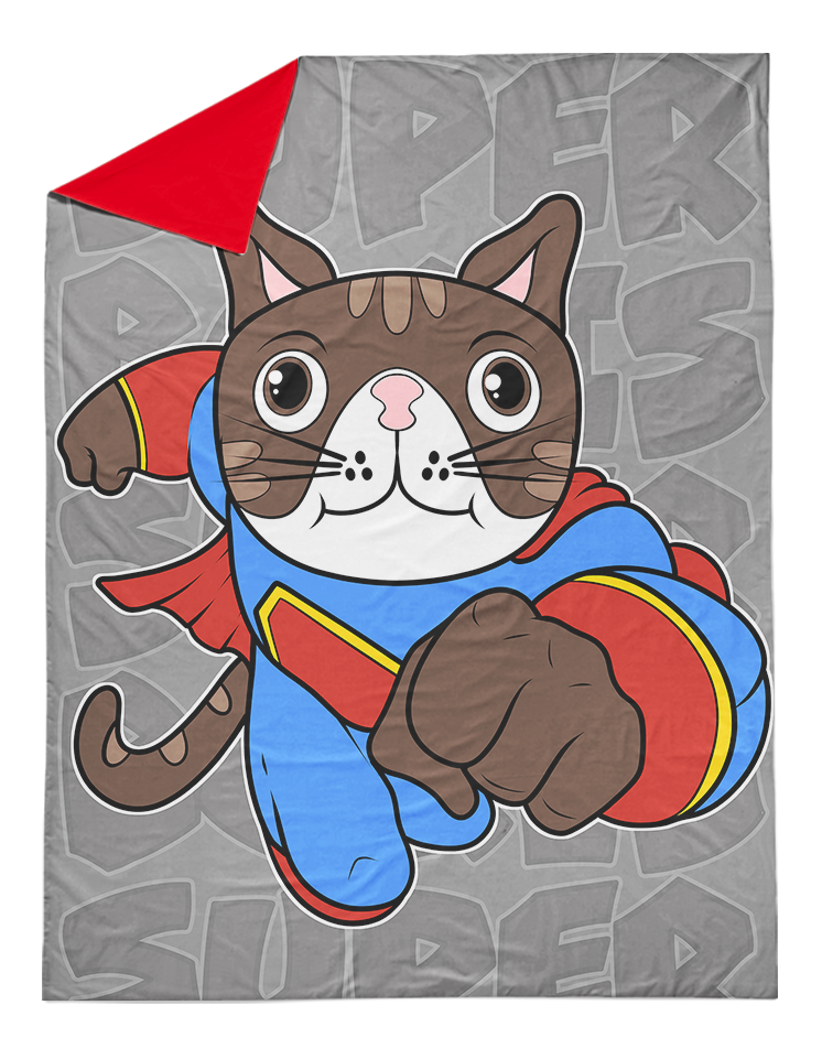 Bedding 3D 140x200, 70x90cm Boris the cat - Superhero
