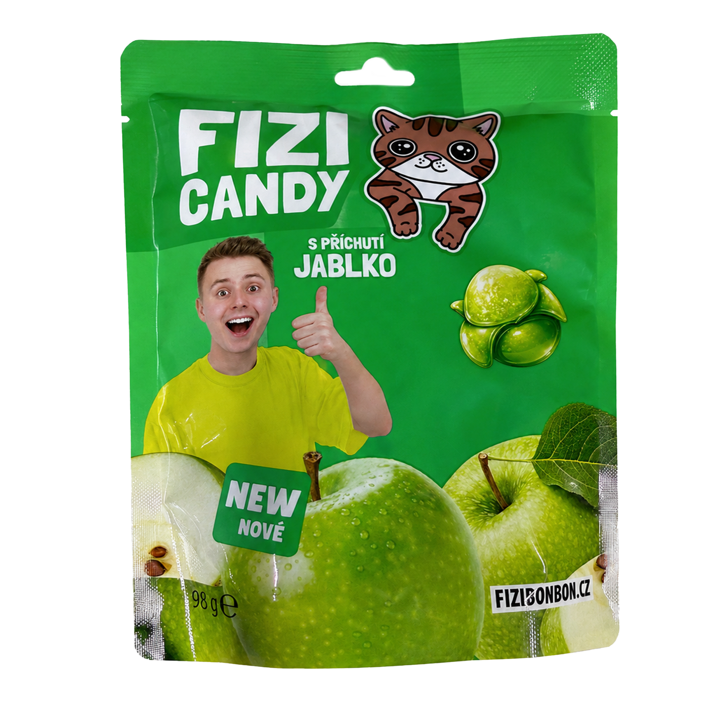 FIZIHO-CANDY-BONBÓNY - Apple 98g 5 pcs