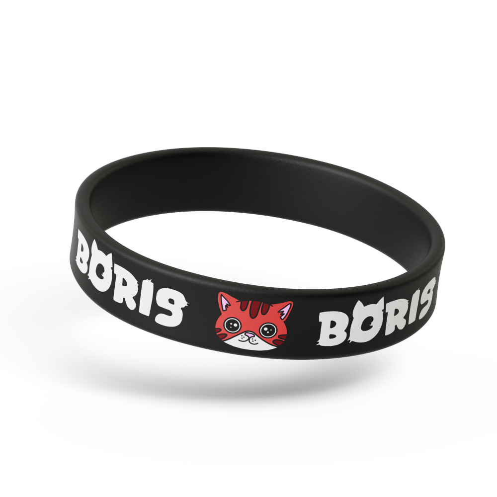 Gumi karkötő CAT BORIS - fekete