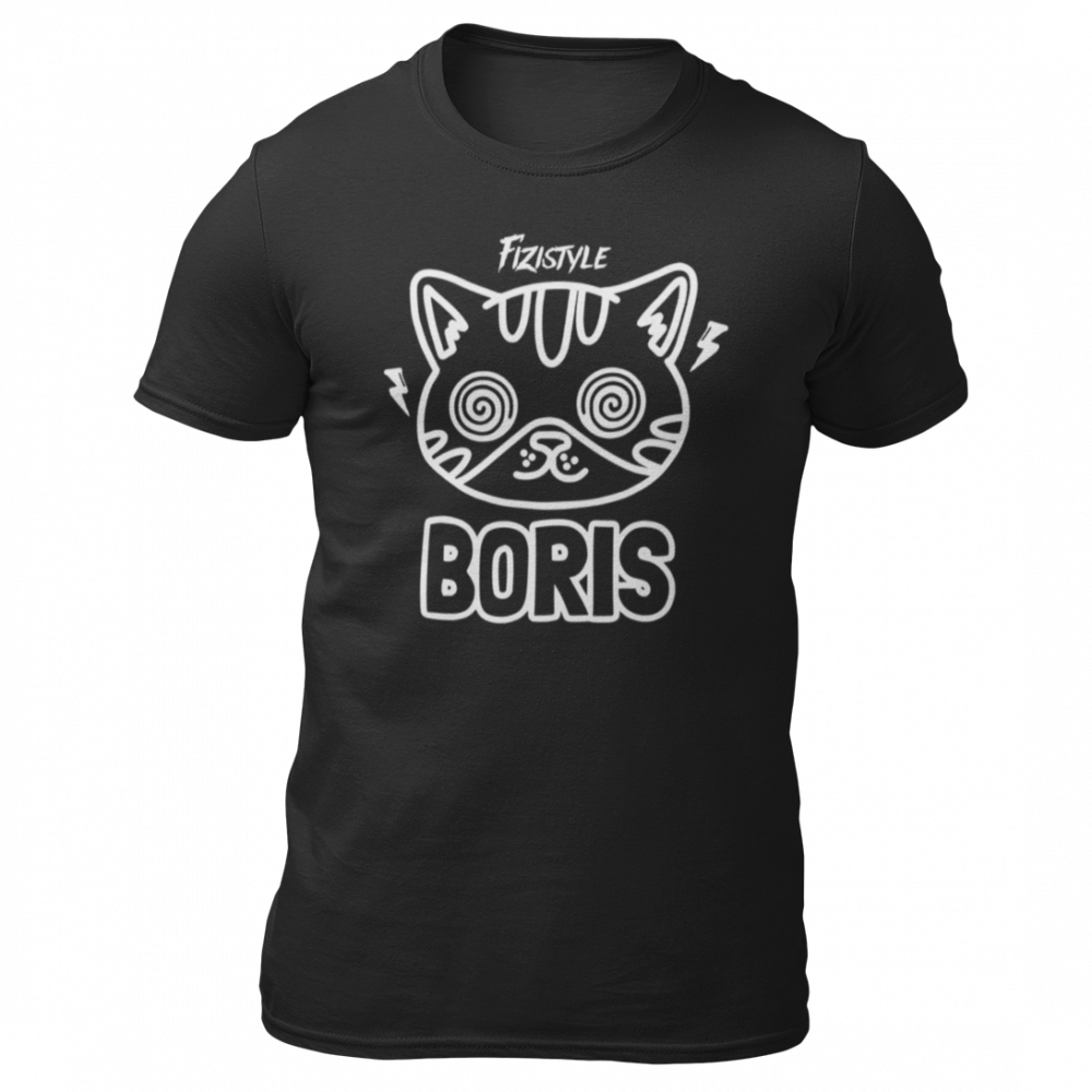 Póló Shining Cat BORIS - fekete