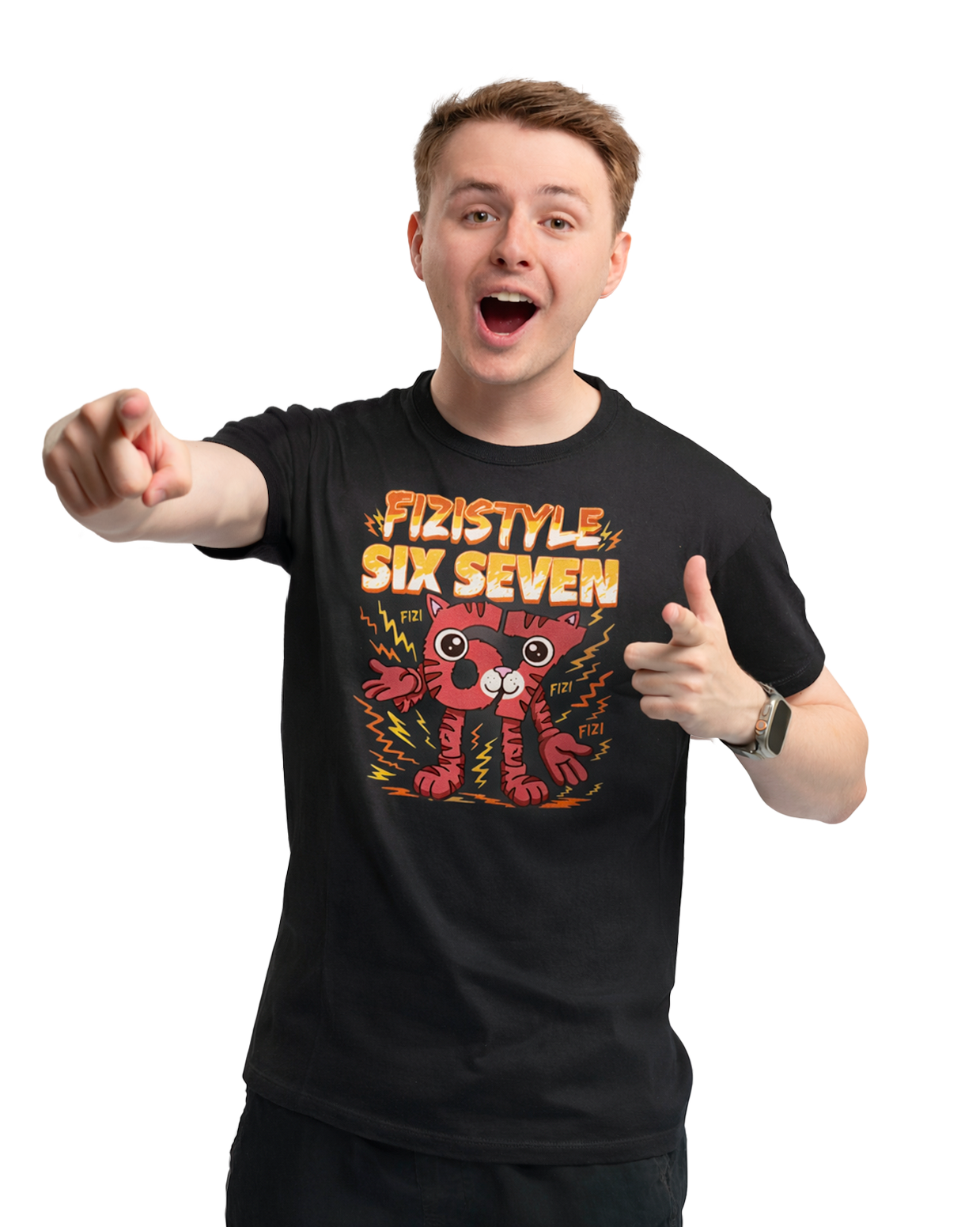 Limitierte T-Shirt FIZISTYLE SIX SEVEN - Schwarz