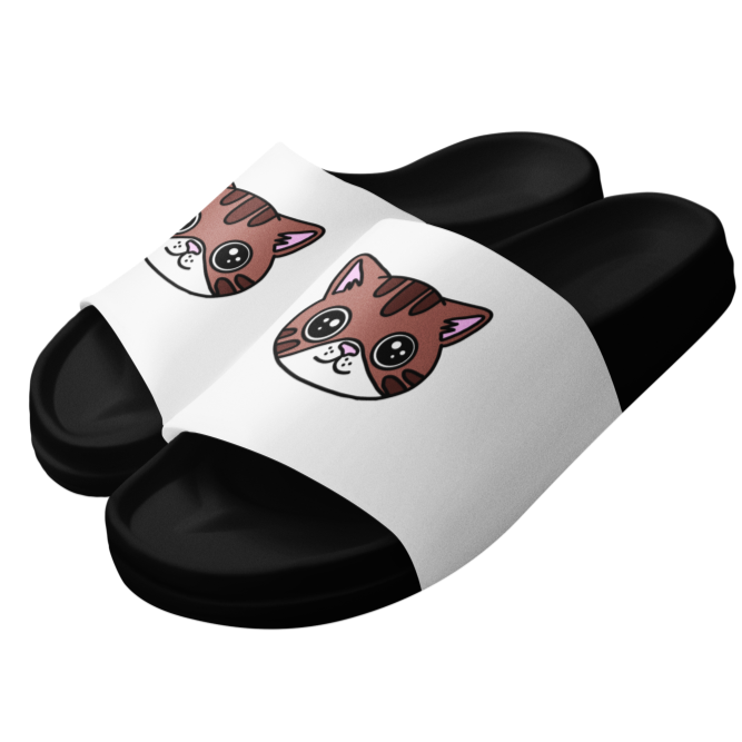 Cat slippers BORIS - black/white